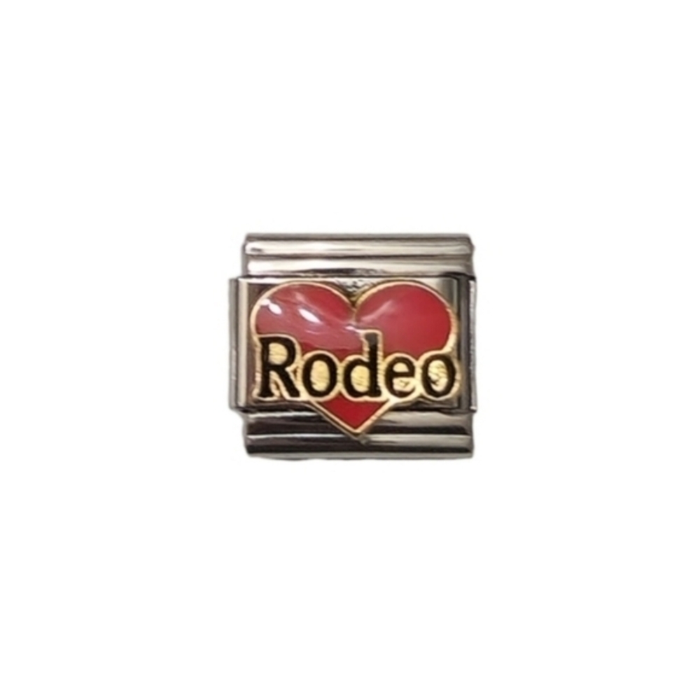 Italian Charmlink for DIY Composable Italian Charm Bracelet Heart Love The Rodeo